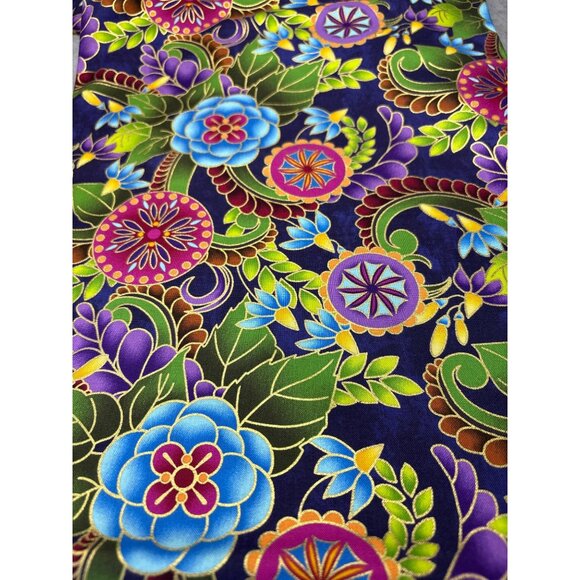 Legacy Studio 1/2 yard Polynesia Medallion Floral Cotton Fabric 44" wide - Picture 5 of 15
